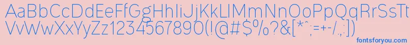OgonekLight Font – Blue Fonts on Pink Background