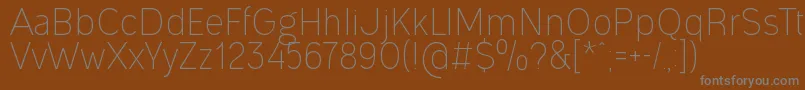 OgonekLight Font – Gray Fonts on Brown Background