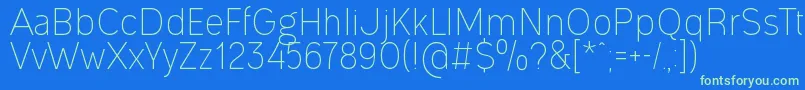 OgonekLight Font – Green Fonts on Blue Background