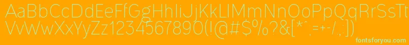 OgonekLight Font – Green Fonts on Orange Background