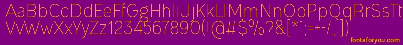 OgonekLight Font – Orange Fonts on Purple Background