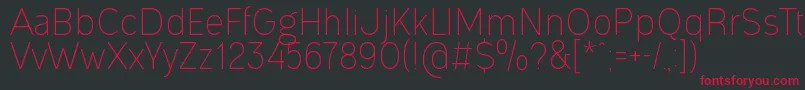 OgonekLight Font – Red Fonts on Black Background