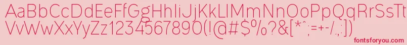 OgonekLight Font – Red Fonts on Pink Background