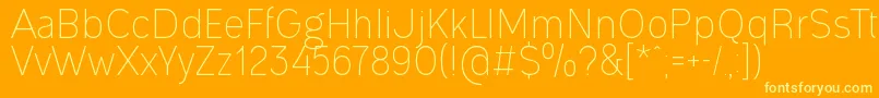 OgonekLight Font – Yellow Fonts on Orange Background