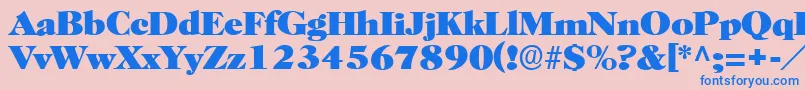 BroadviewRegular Font – Blue Fonts on Pink Background