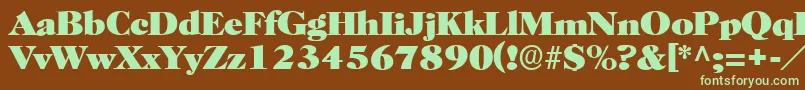 BroadviewRegular Font – Green Fonts on Brown Background