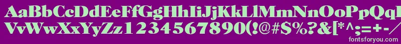 BroadviewRegular Font – Green Fonts on Purple Background