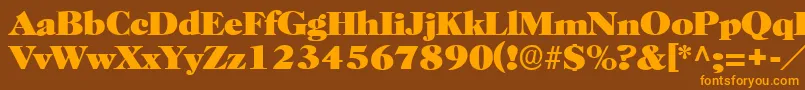 BroadviewRegular Font – Orange Fonts on Brown Background