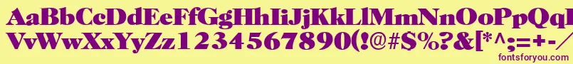 BroadviewRegular Font – Purple Fonts on Yellow Background