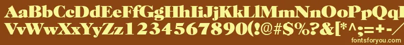 BroadviewRegular Font – Yellow Fonts on Brown Background