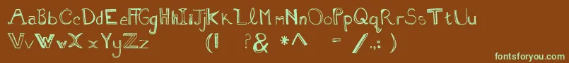 Sixtyfourdollarquestion Font – Green Fonts on Brown Background