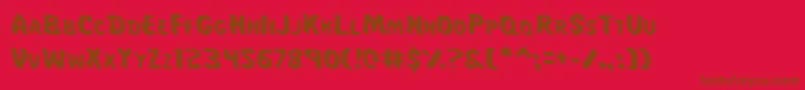 MissAmandaJones Font – Brown Fonts on Red Background