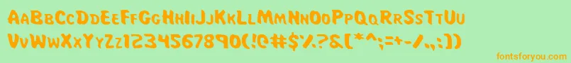 MissAmandaJones Font – Orange Fonts on Green Background