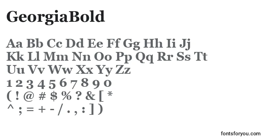 Fuente GeorgiaBold - alfabeto, números, caracteres especiales
