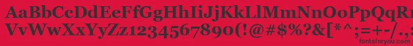 GeorgiaBold-Schriftart – Schwarze Schriften auf rotem Hintergrund