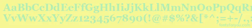 GeorgiaBold-Schriftart – Grüne Schriften auf gelbem Hintergrund