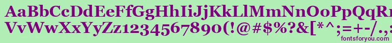 GeorgiaBold Font – Purple Fonts on Green Background