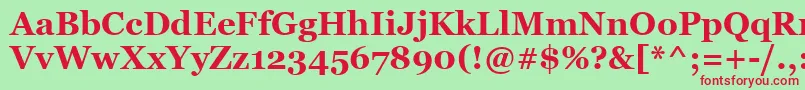 GeorgiaBold Font – Red Fonts on Green Background