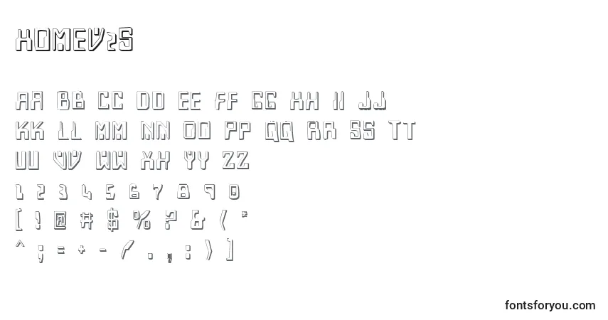 characters of homev2s font, letter of homev2s font, alphabet of  homev2s font