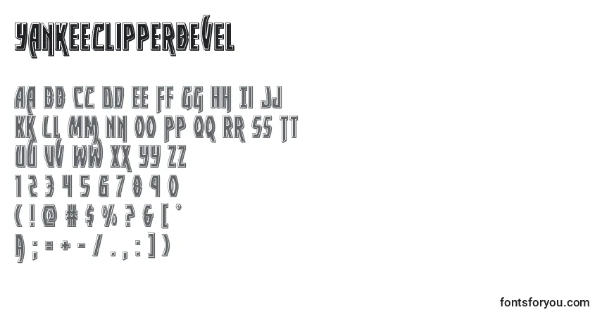 characters of yankeeclipperbevel font, letter of yankeeclipperbevel font, alphabet of  yankeeclipperbevel font