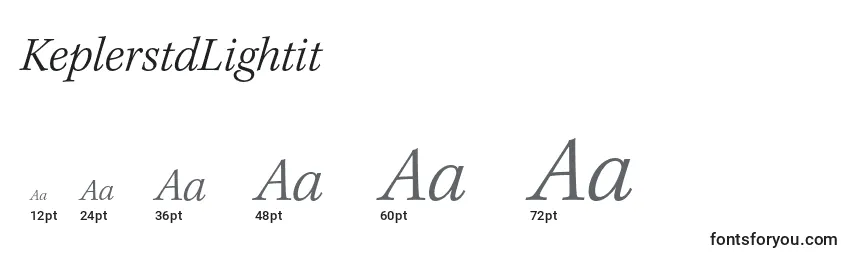 sizes of keplerstdlightit font, keplerstdlightit sizes