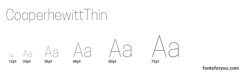 sizes of cooperhewittthin font, cooperhewittthin sizes