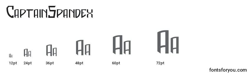 sizes of captainspandex font, captainspandex sizes