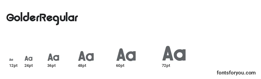 sizes of golderregular font, golderregular sizes
