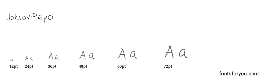 sizes of joksovipapci font, joksovipapci sizes
