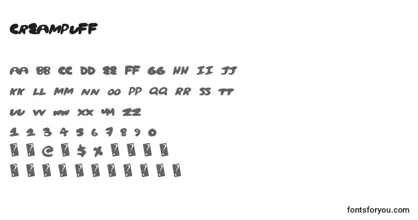 characters of creampuff font, letter of creampuff font, alphabet of  creampuff font