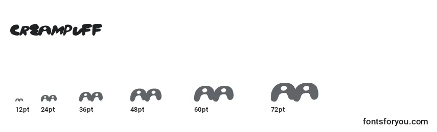 sizes of creampuff font, creampuff sizes