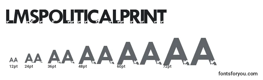 sizes of lmspoliticalprint font, lmspoliticalprint sizes