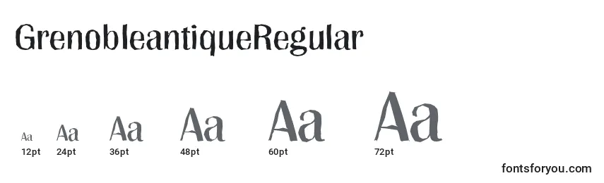 sizes of grenobleantiqueregular font, grenobleantiqueregular sizes