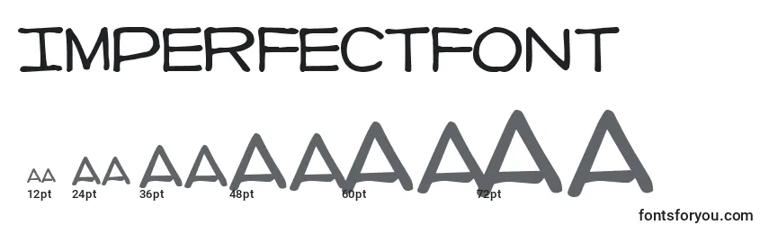 sizes of imperfectfont font, imperfectfont sizes