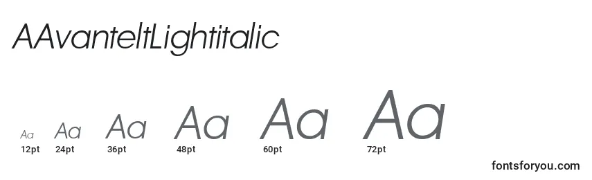 sizes of aavanteltlightitalic font, aavanteltlightitalic sizes