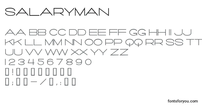 characters of salaryman font, letter of salaryman font, alphabet of  salaryman font