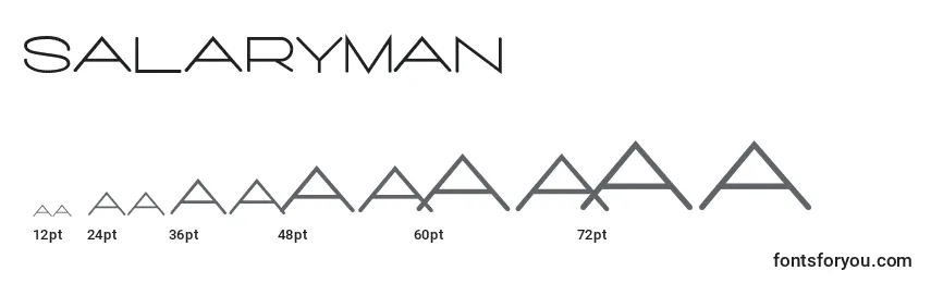 sizes of salaryman font, salaryman sizes
