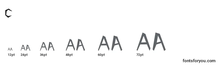 sizes of cavemann font, cavemann sizes