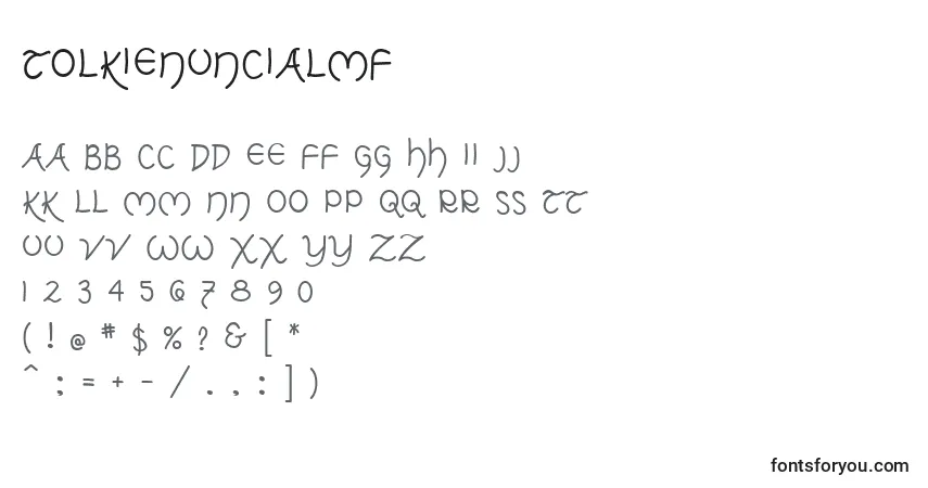 characters of tolkienuncialmf font, letter of tolkienuncialmf font, alphabet of  tolkienuncialmf font