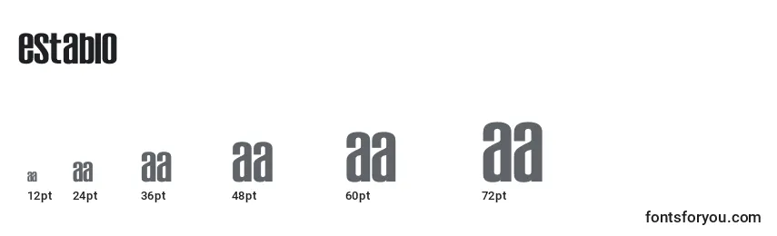sizes of establo font, establo sizes