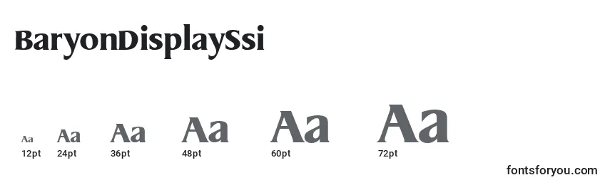 sizes of baryondisplayssi font, baryondisplayssi sizes