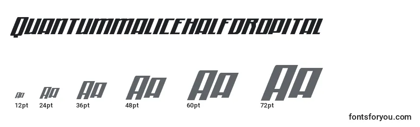 sizes of quantummalicehalfdropital font, quantummalicehalfdropital sizes