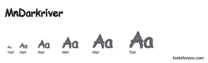 sizes of mndarkriver font, mndarkriver sizes