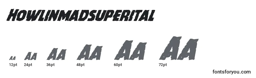 sizes of howlinmadsuperital font, howlinmadsuperital sizes