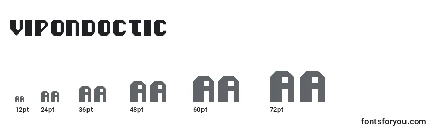 sizes of vipondoctic font, vipondoctic sizes