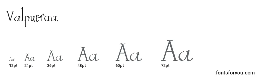sizes of valpuesta font, valpuesta sizes