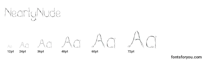 sizes of nearlynude font, nearlynude sizes