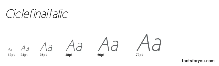 sizes of ciclefinaitalic font, ciclefinaitalic sizes