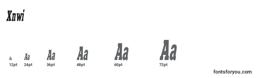 sizes of xnwi font, xnwi sizes