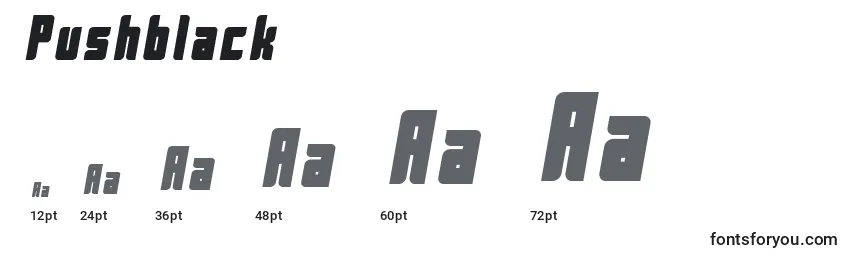 sizes of pushblack font, pushblack sizes